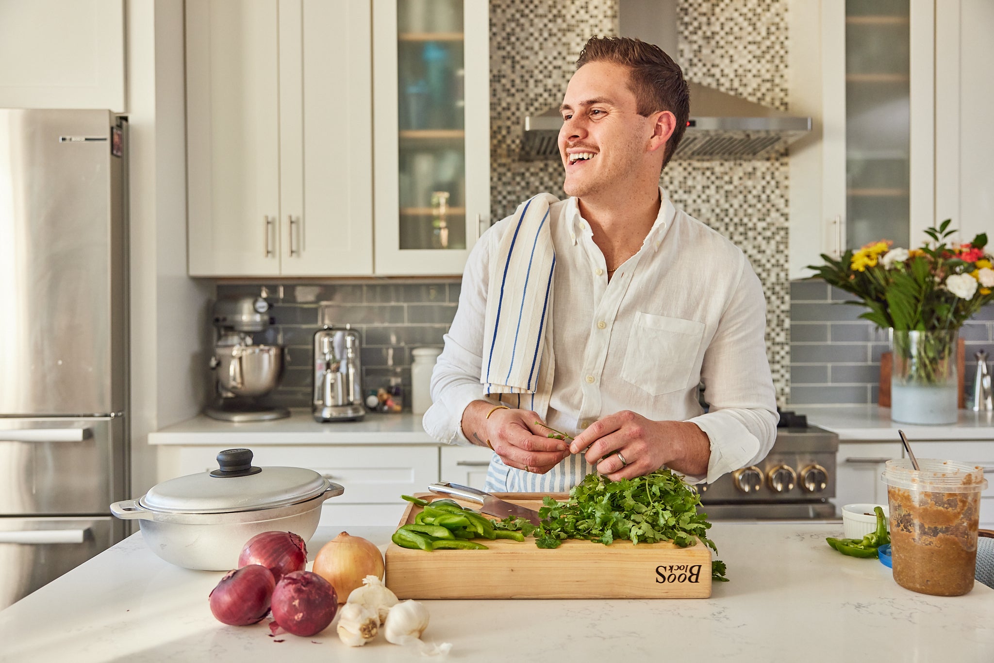 Hedman Soto in his kitchen