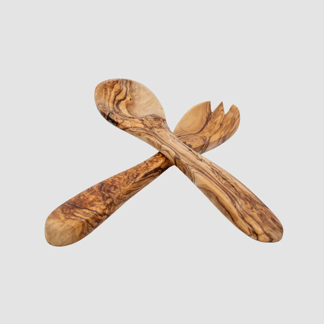 Olive Wood Utensils Serving Set