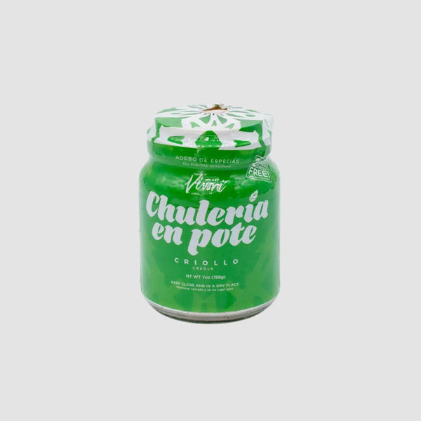 Chulería en Pote Criollo Puerto Rican all-purpose seasoning 5.5oz jar with spoon