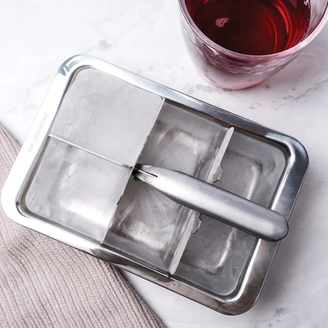 304 Stainless Steel Ice Cube Tray - 18 Slot Vintage Lever Design, Easy Release, Stackable & Dishwasher Safe